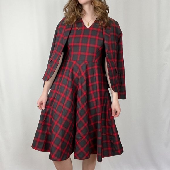 Pendleton Dresses & Skirts - Vintage Pendleton Plaid Midi Dress Blazer Set Tartan Christmas Party Holiday - 6